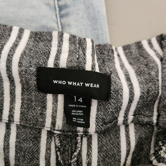 Who What Wear Striped Linen high-waist Pants - Picture 7 of 8